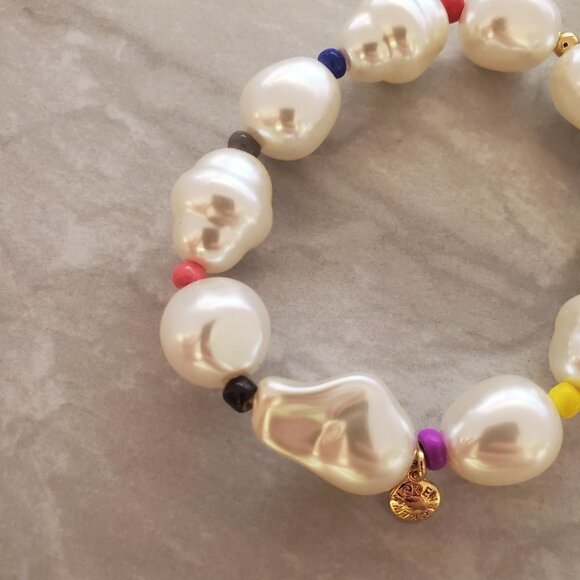 🌈 J.Crew Pearl Beads Beaded Colorful Stretch Bracelet 🌈 - Picture 5 of 11